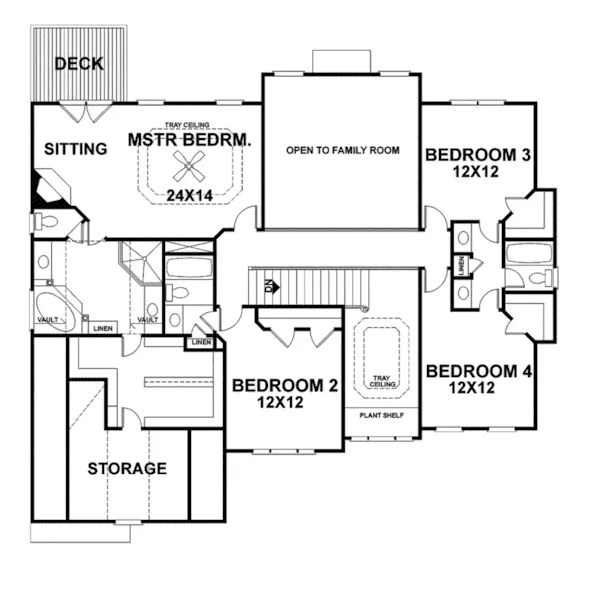 Greek Revival House Plan Second Floor - Cypress Mills Traditional Home 013D-0112 - Search House Plans and More