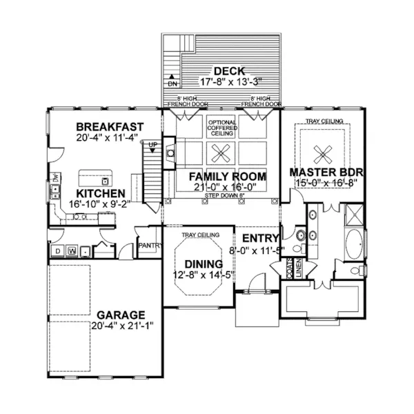 European House Plan First Floor - Howell European Home 013D-0113 - Search House Plans and More