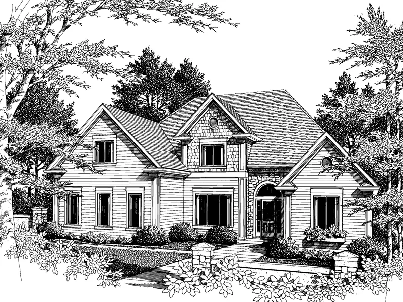 Luxury House Plan Front Image of House - Howell European Home 013D-0113 - Search House Plans and More