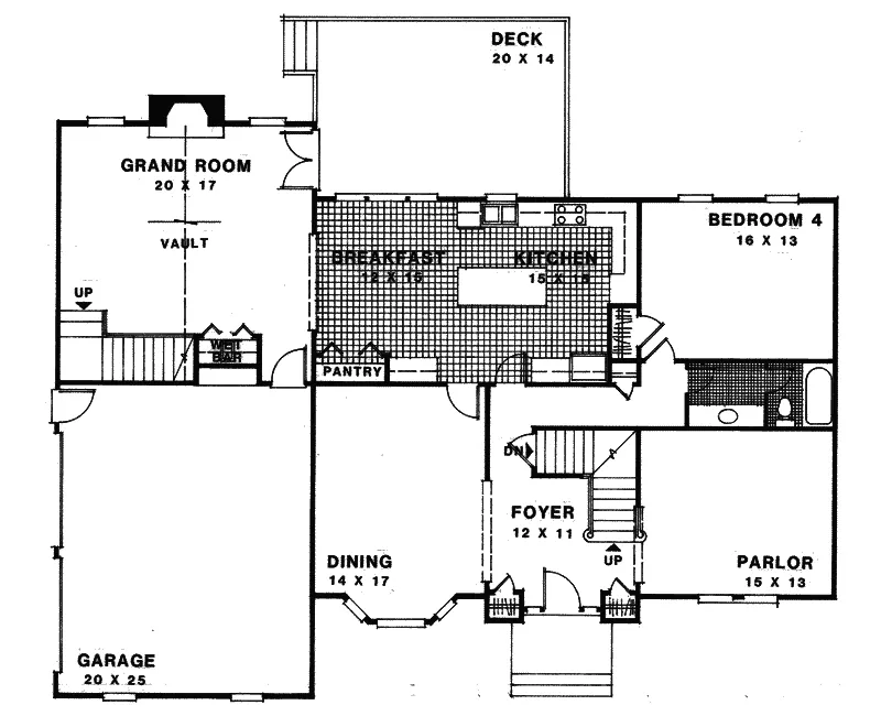 Traditional House Plan First Floor - Live Oak Trace Georgian Home 013D-0114 - Shop House Plans and More