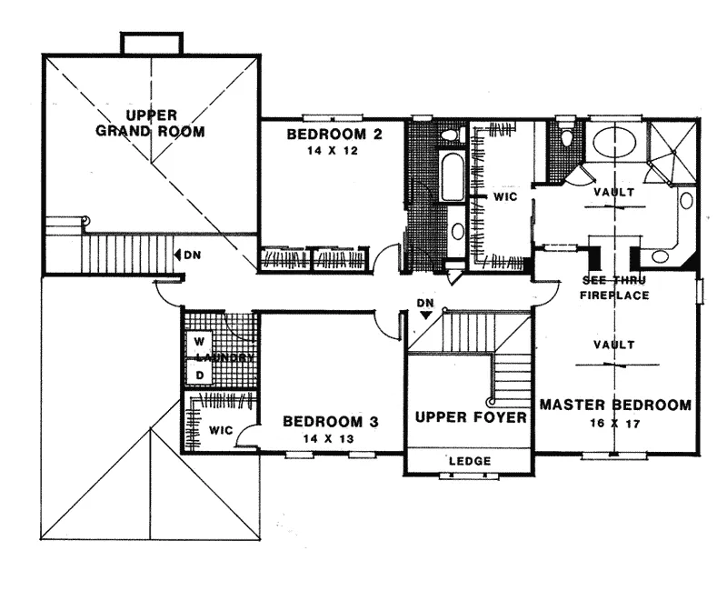 Traditional House Plan Second Floor - Live Oak Trace Georgian Home 013D-0114 - Shop House Plans and More