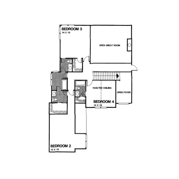 European House Plan Second Floor - Cottonwood Traditional Home 013D-0115 - Search House Plans and More