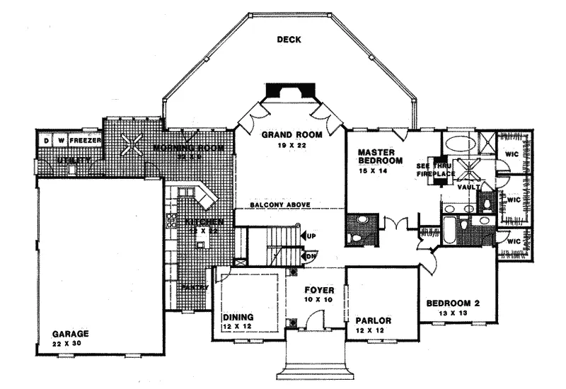Colonial House Plan First Floor - Marianna Park Luxury Home 013D-0116 - Shop House Plans and More