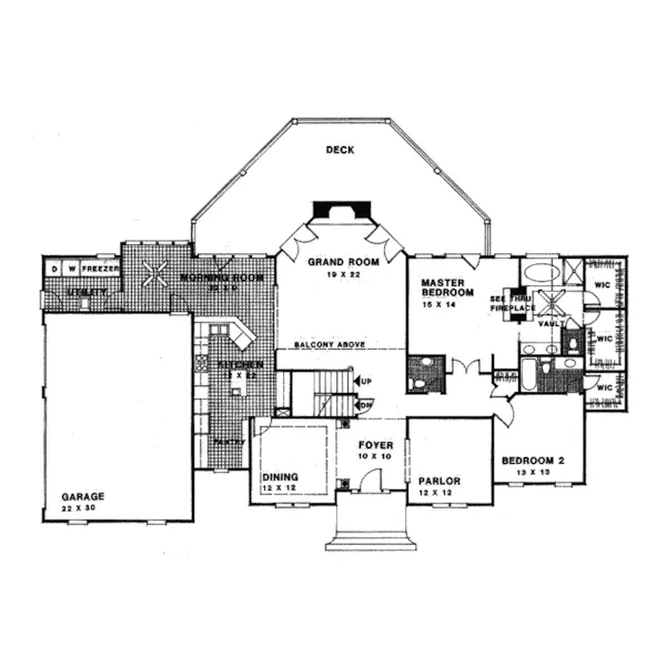 Georgian House Plan First Floor - Marianna Park Luxury Home 013D-0116 - Shop House Plans and More