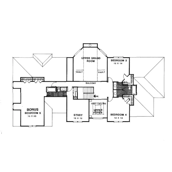 Georgian House Plan Second Floor - Marianna Park Luxury Home 013D-0116 - Shop House Plans and More