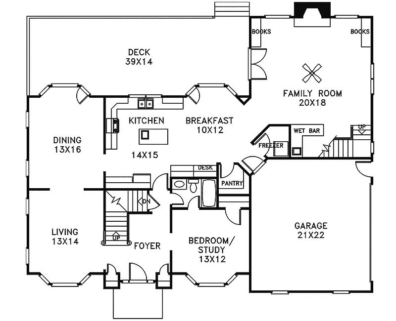 Florida House Plan First Floor - Cannonville Country French Home 013D-0117 - Search House Plans and More
