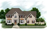 Country French Two-Story Stucco Home