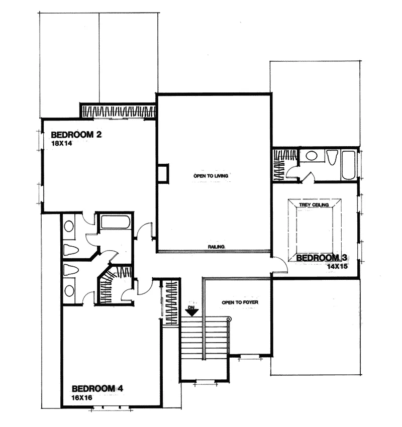 Florida House Plan Second Floor - Graysville European Home 013D-0118 - Search House Plans and More