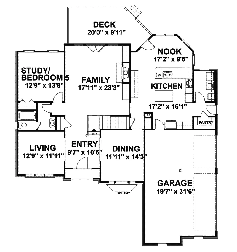 Traditional House Plan First Floor - Nuberg Traditional Home 013D-0122 - Shop House Plans and More