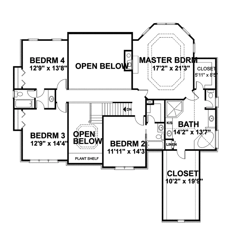 Traditional House Plan Second Floor - Nuberg Traditional Home 013D-0122 - Shop House Plans and More
