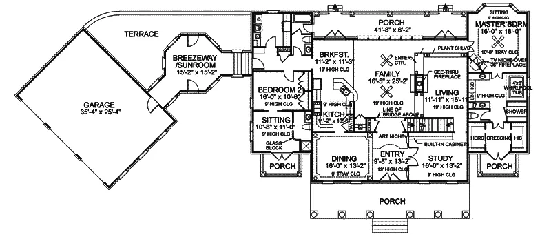 Traditional House Plan First Floor - Hartwell Manor Two-Story Home 013D-0123 - Search House Plans and More