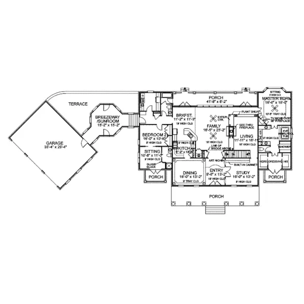 Traditional House Plan First Floor - Hartwell Manor Two-Story Home 013D-0123 - Search House Plans and More