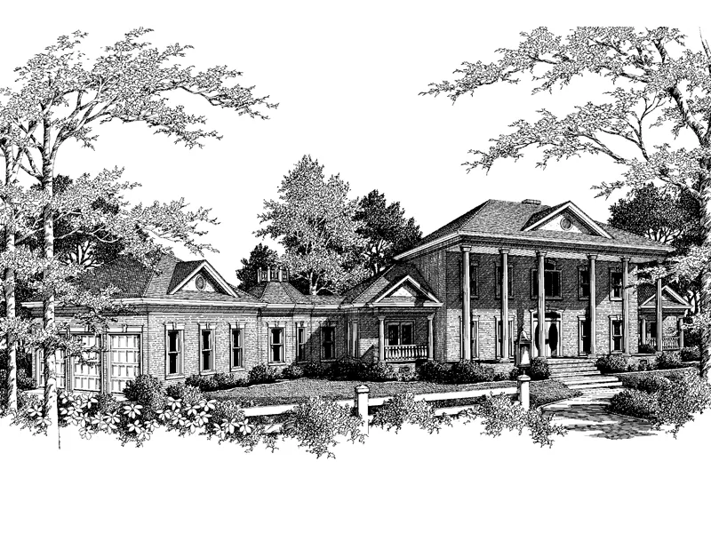 Greek Revival House Plan Front Image of House - Hartwell Manor Two-Story Home 013D-0123 - Search House Plans and More