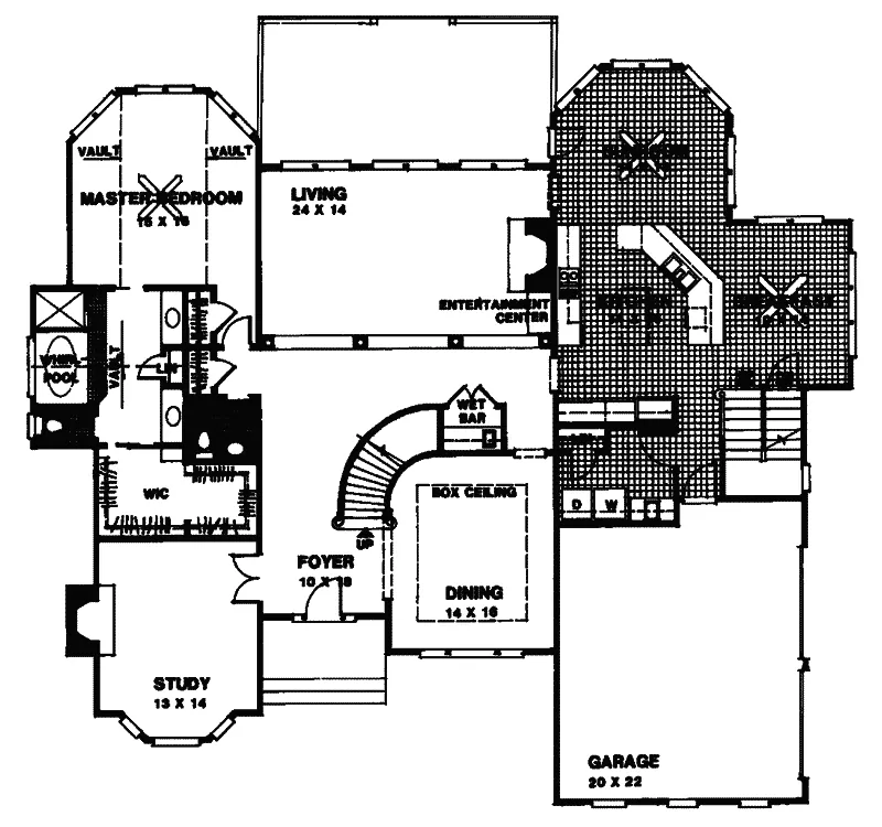 Traditional House Plan First Floor - Seneca European Home 013D-0124 - Shop House Plans and More