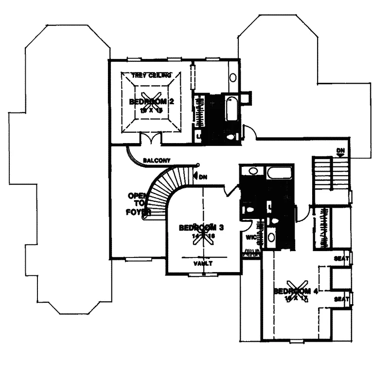 Traditional House Plan Second Floor - Seneca European Home 013D-0124 - Shop House Plans and More