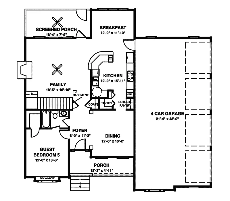 Southern House Plan First Floor - Pruett Creek Southern Home 013D-0125 - Shop House Plans and More