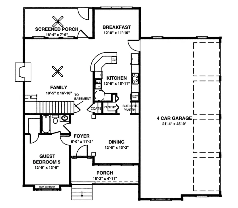 Traditional House Plan First Floor - Bryson Country Home 013D-0126 - Search House Plans and More