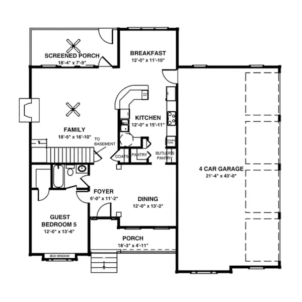 Country House Plan First Floor - Bryson Country Home 013D-0126 - Search House Plans and More