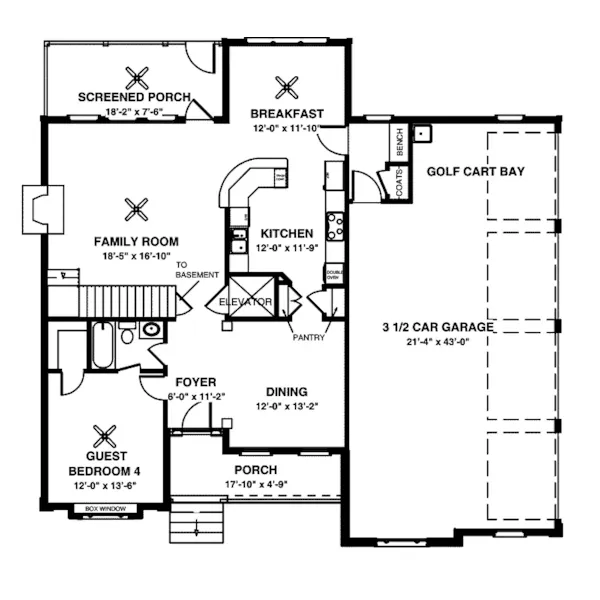 European House Plan First Floor - Englewood Traditional Home 013D-0128 - Search House Plans and More