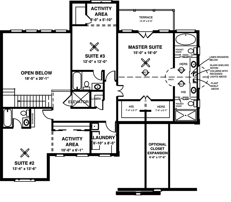 Craftsman House Plan Second Floor - Englewood Traditional Home 013D-0128 - Search House Plans and More