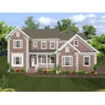 Corner Quoins Add Elegance To the Front Of this Two-Story Brick Home