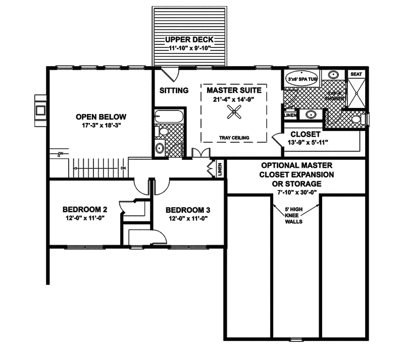 Colonial House Plan Second Floor - Bostwick Traditional Home 013D-0139 - Search House Plans and More