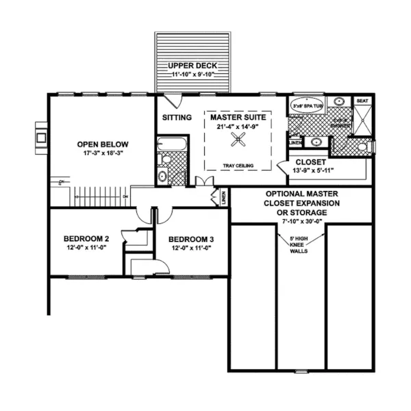 Southern House Plan Second Floor - Bostwick Traditional Home 013D-0139 - Search House Plans and More