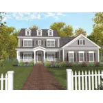 Two-Story Country Style Home With Covered Porch And Triple Dormers