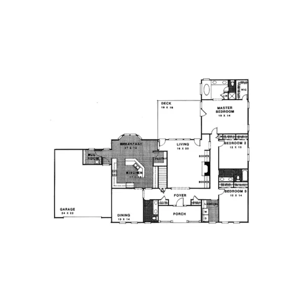 European House Plan First Floor - Buffington Ranch Home 013D-0140 - Search House Plans and More