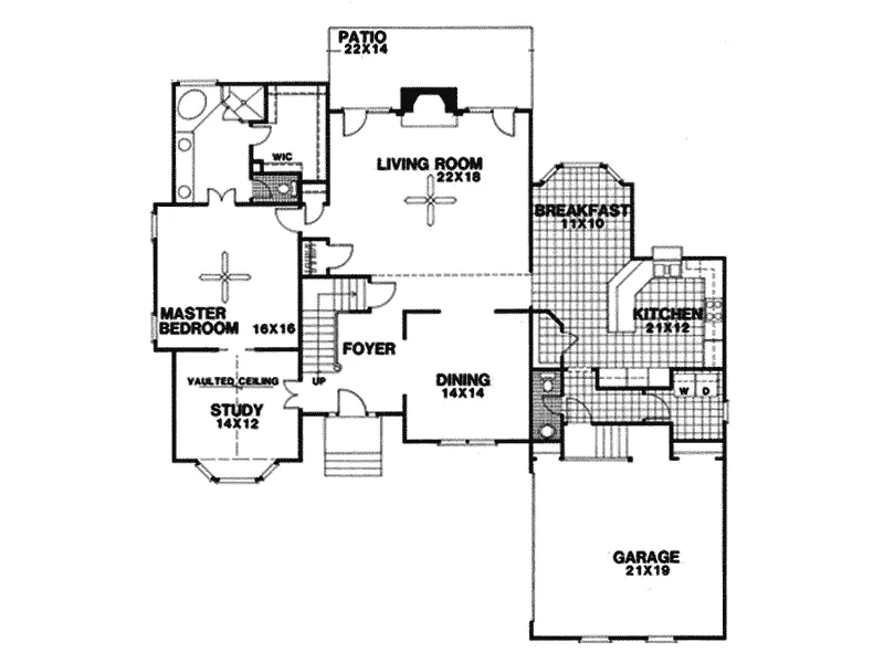 Traditional House Plan First Floor - Habersham Traditional Home 013D-0141 - Search House Plans and More