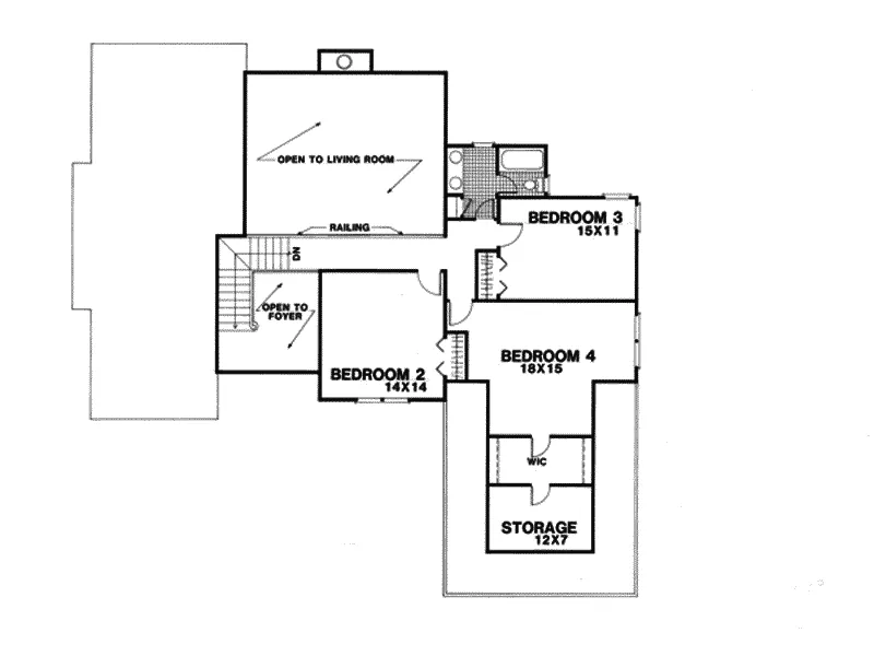 Traditional House Plan Second Floor - Habersham Traditional Home 013D-0141 - Search House Plans and More