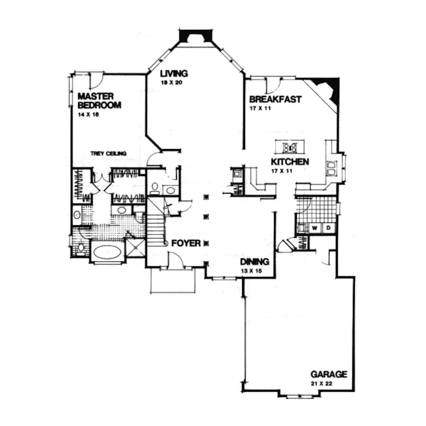 Contemporary House Plan First Floor - Clermont Multi-Story Home 013D-0142 - Search House Plans and More