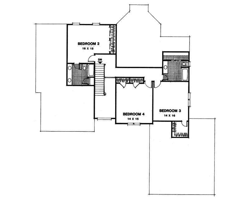 Colonial House Plan Second Floor - Orchard Canyon European Home 013D-0143 - Shop House Plans and More