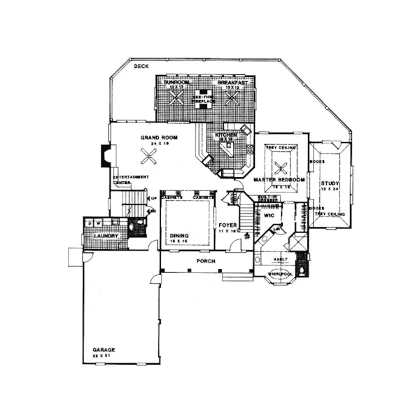 European House Plan First Floor - Blairsville European Home 013D-0145 - Search House Plans and More