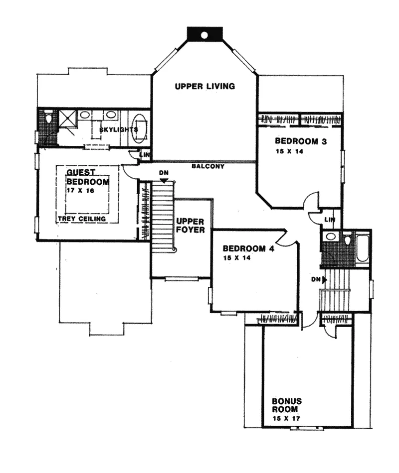 Modern House Plan Second Floor - Mineral Bluff European Home 013D-0146 - Shop House Plans and More
