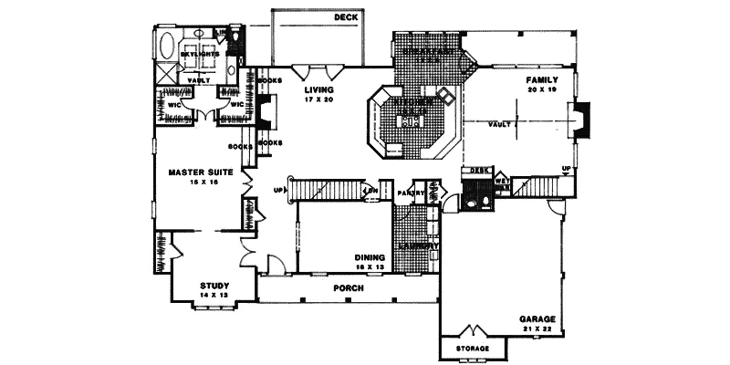 Tudor House Plan First Floor - Holland Bay Tudor Home 013D-0147 - Search House Plans and More