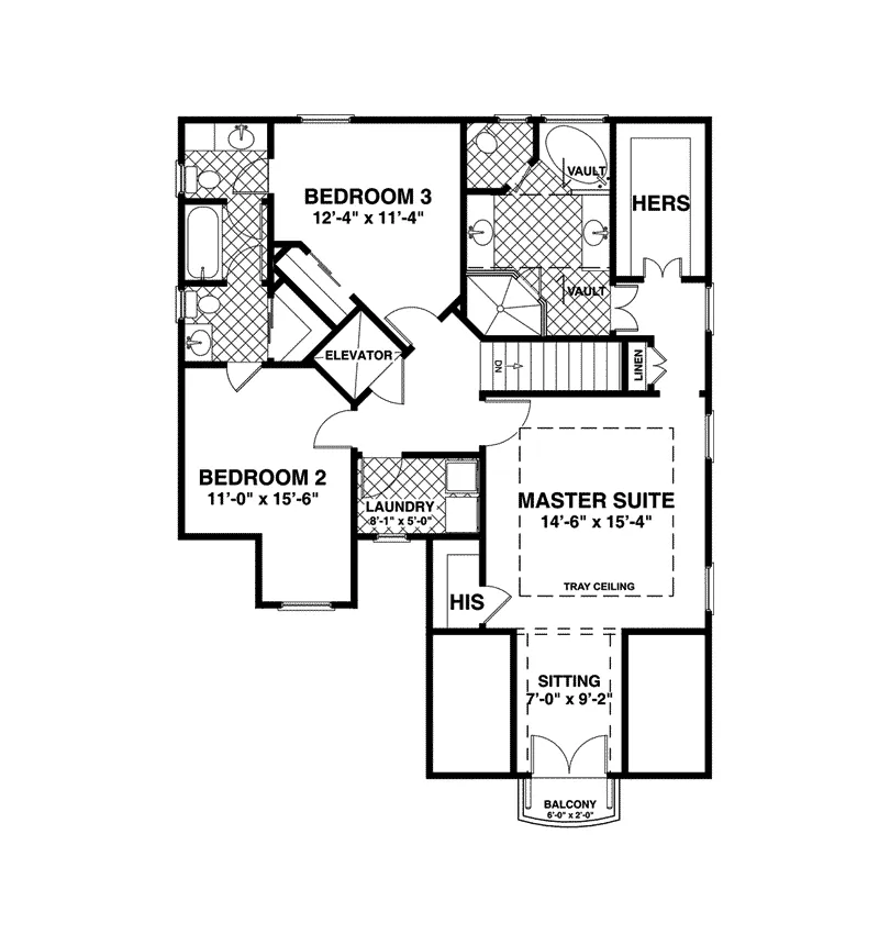 Craftsman House Plan Second Floor - Newborn Luxury Home 013D-0149 - Shop House Plans and More