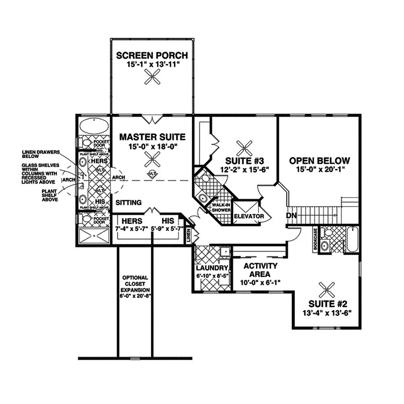 Country French House Plan Second Floor - Doraville Country French Home 013D-0153 - Search House Plans and More