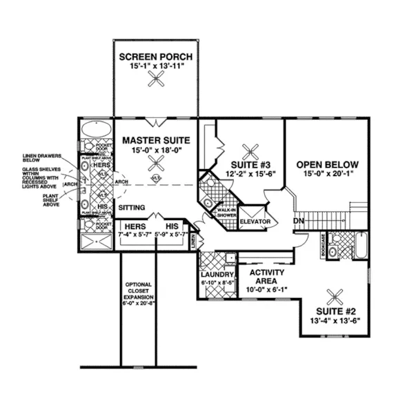 Country French House Plan Second Floor - Doraville Country French Home 013D-0153 - Search House Plans and More