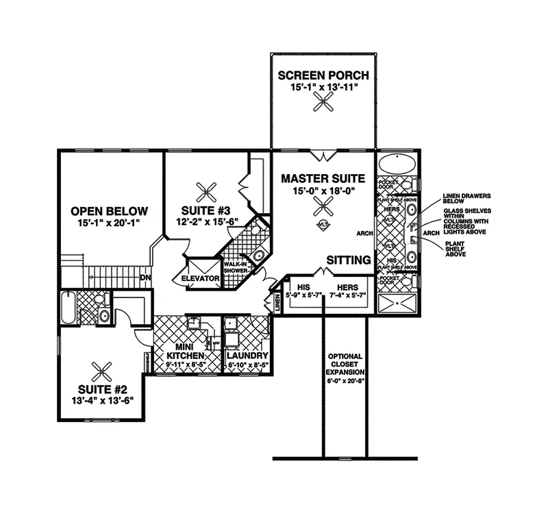 European House Plan Second Floor - Dawson Pass Craftsman Home 013D-0158 - Search House Plans and More