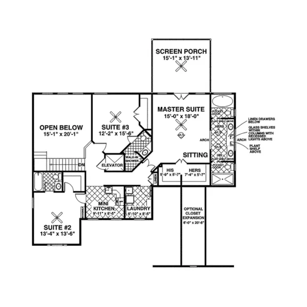 Arts & Crafts House Plan Second Floor - Dawson Pass Craftsman Home 013D-0158 - Search House Plans and More