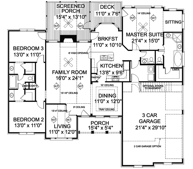 Traditional House Plan First Floor - Mount Berry Traditional Home 013D-0159 - Shop House Plans and More