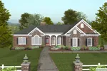 Brick And Stone Ranch Home With Multiple Gables