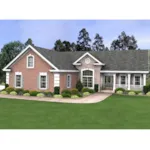 Home With A Charming Covered Porch And Corner Quoins