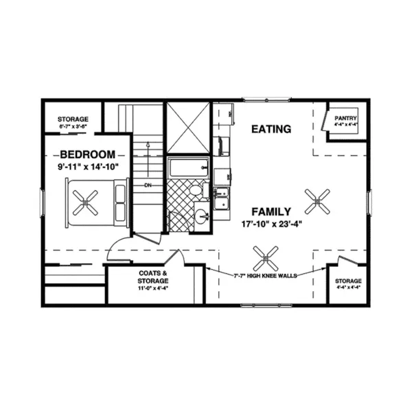 Traditional House Plan Second Floor - Purcell Craftsman Apartment 013D-0161 - Shop House Plans and More