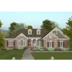 Brick Ranch Home With Multiple Gables And Inviting Front Porch