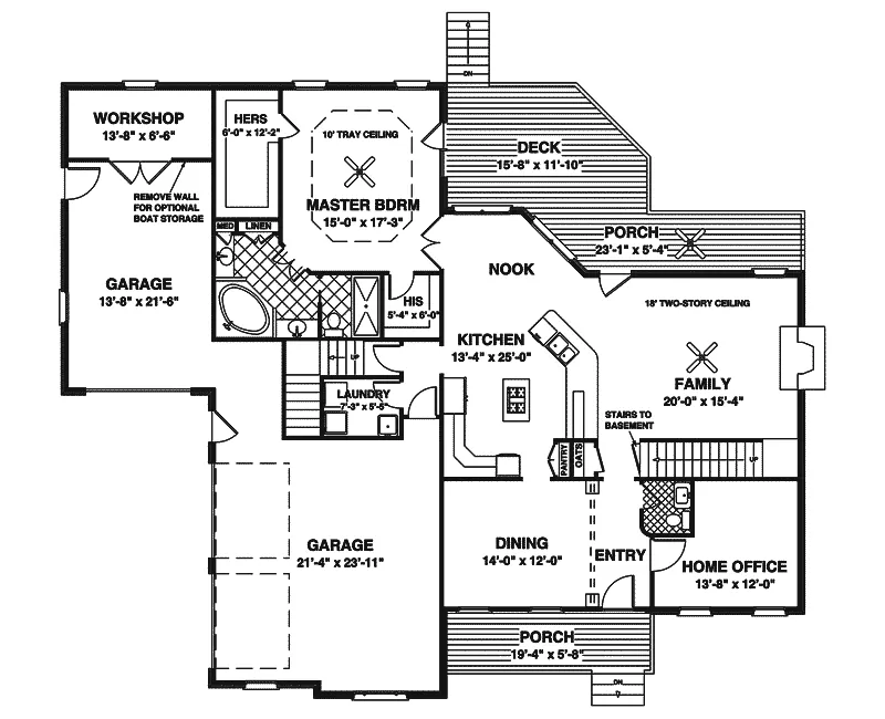 Craftsman House Plan First Floor - Graham Craftsman Home 013D-0170 - Search House Plans and More