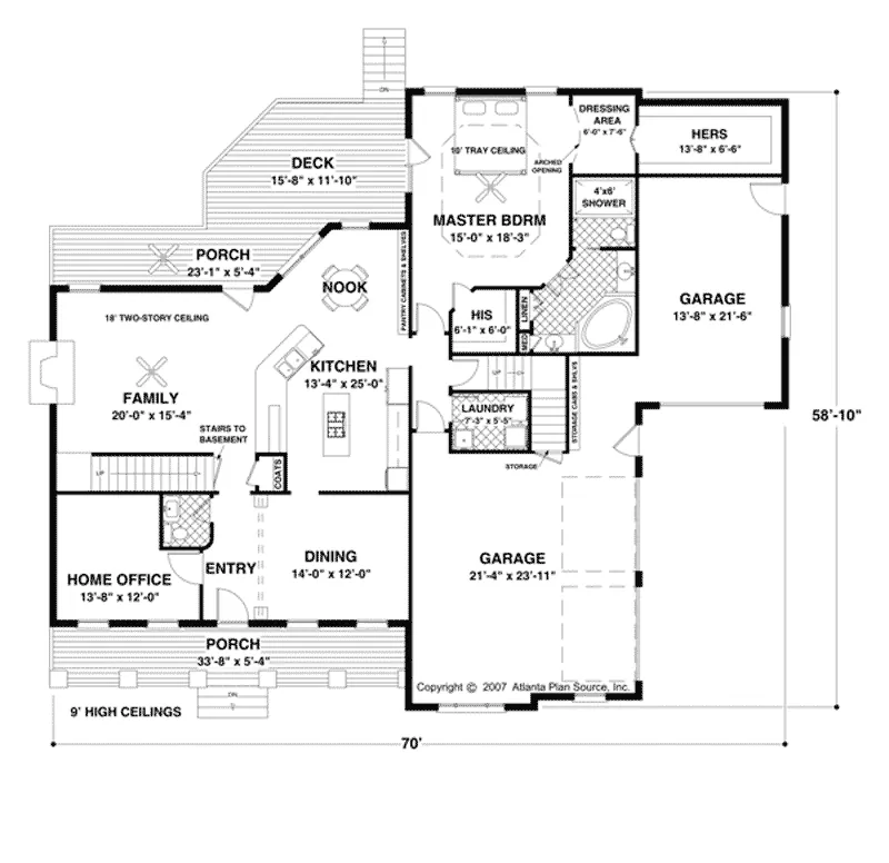 Craftsman House Plan First Floor - Spring Canyon Craftsman Home 013D-0172 - Shop House Plans and More
