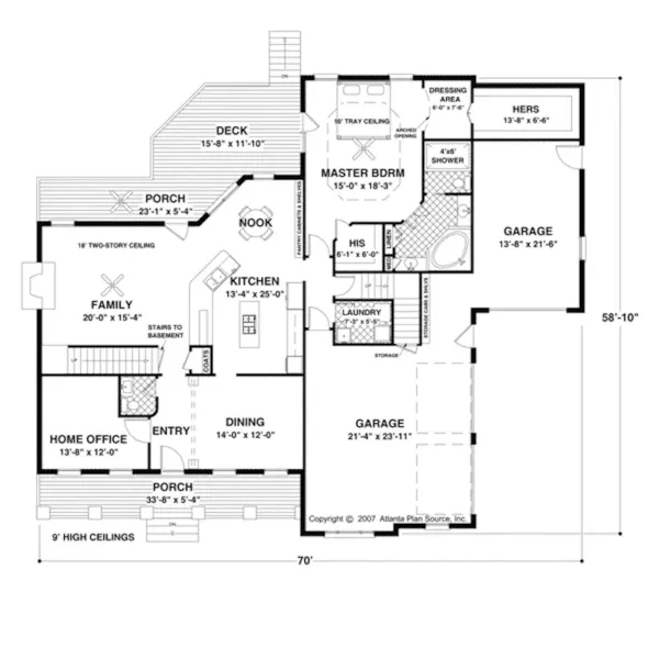 Craftsman House Plan First Floor - Spring Canyon Craftsman Home 013D-0172 - Shop House Plans and More