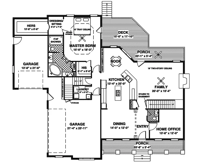 Craftsman House Plan First Floor - Chancellor Craftsman Home 013D-0173 - Search House Plans and More
